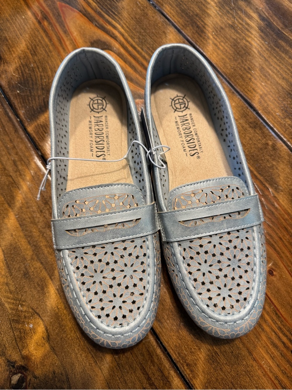 HARBORSIDES Memory Foam Cut Out O-Ring Blue Flats SZ: 8.5. NWT